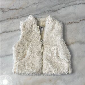 Widgeon Baby Girl Cream Faux Fur Vest 12mo